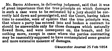 Extract from Gloucester Journal 25 Feb 1854