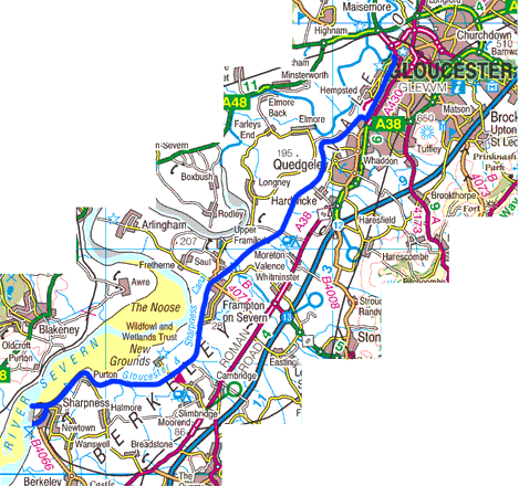 Ordnance Survey map of the G&S Canal