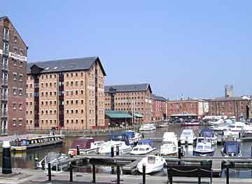 Looking north across the Victoria Dock, Gloucester, in 2003