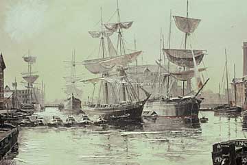 Looking south across the Main Basin, Gloucester Docks, 1883