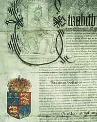 Detail from Letters Patent 1580