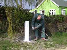 Painting a milepost